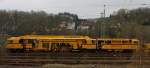 Stopfmaschine Plasser&Theurer Universalstopfmaschine Unimat 09-16 / 4S der Bahnbau Gruppe am 03.04.2011 in Betzdorf (Sieg).