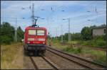 DB Regio 143 349-9 schiebt die RB42 nach Dessau Hbf am 16.07.2013 durch Biederitz    - Update: ++ 11.2018 bei Fa.