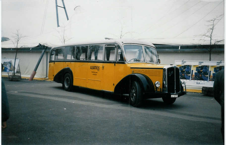 (012'212) - Albatros, Emmenbrcke - LU 15'773 - Saurer/R&J (ex AOMC Aigle; ex ATGH Heiligenschwendi Nr. 1) am 24. April 1995 in Bern, BEA