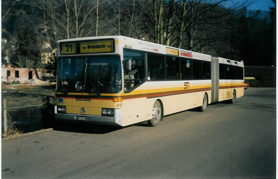 (016'228) - STI Thun - Nr. 65/BE 435'065 - Mercedes am 8. Februar 1997 bei der Schifflndte Thun