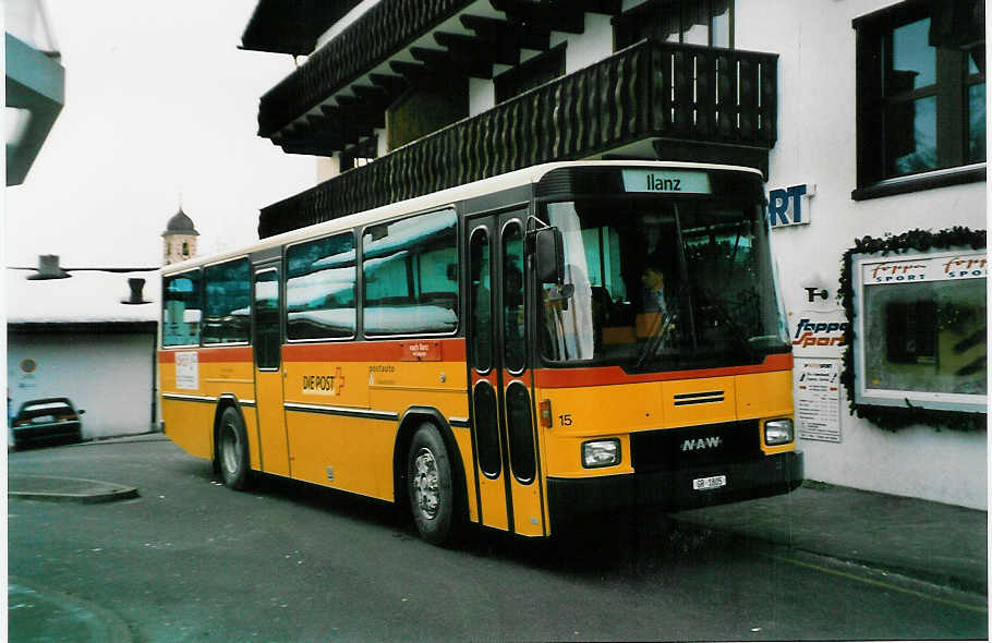 (028'628) - Solr&Fontana, Ilanz - Nr. 15/GR 1805 - NAW/Hess (ex P 24'434) am 1. Januar 1999 in Laax, Post