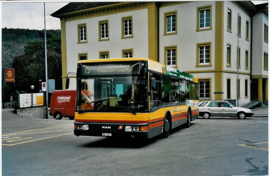 (031'031) - AAGL Liestal - Nr. 50/BL 7854 - MAN/Lauber am 19. April 1999 beim Bahnhof Liestal