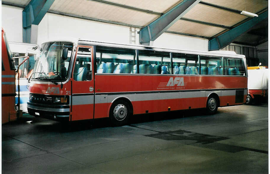 (037'235) - AFA Adelboden - Nr. 21/BE 21'181 - Setra am 10. Oktober 1999 im Autobahnhof Adelboden