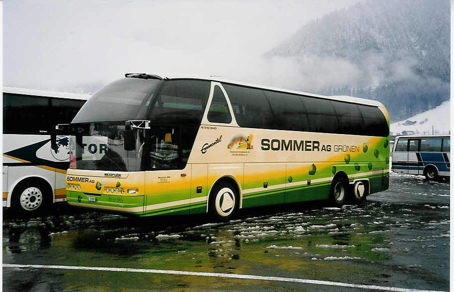 (038'933) - Sommer, Grnen - BE 26'858 - Neoplan am 19. Februar 2000 in Frutigen, Flugplatz