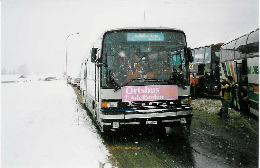 (039'205) - AFA Adelboden - Nr. 4/BE 26'704 - Setra (ex AAGI Interlaken Nr. 32) am 20. Februar 2000 in Adelboden, Kreuzweg