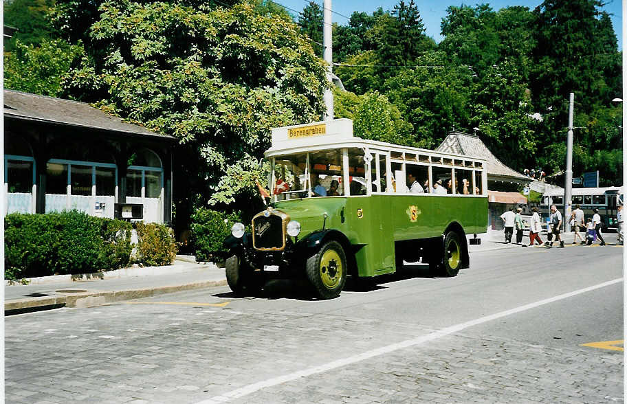 (042'423) - SVB Bern - Nr. 5/BE 29'005 - Saurer am 12. August 2000 in Bern, Brengraben