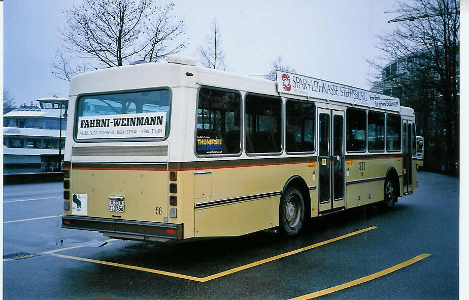 (044'611) - STI Thun - Nr. 56/BE 413'456 - Saurer/R&J am 20. Januar 2001 bei der Schifflndte Thun