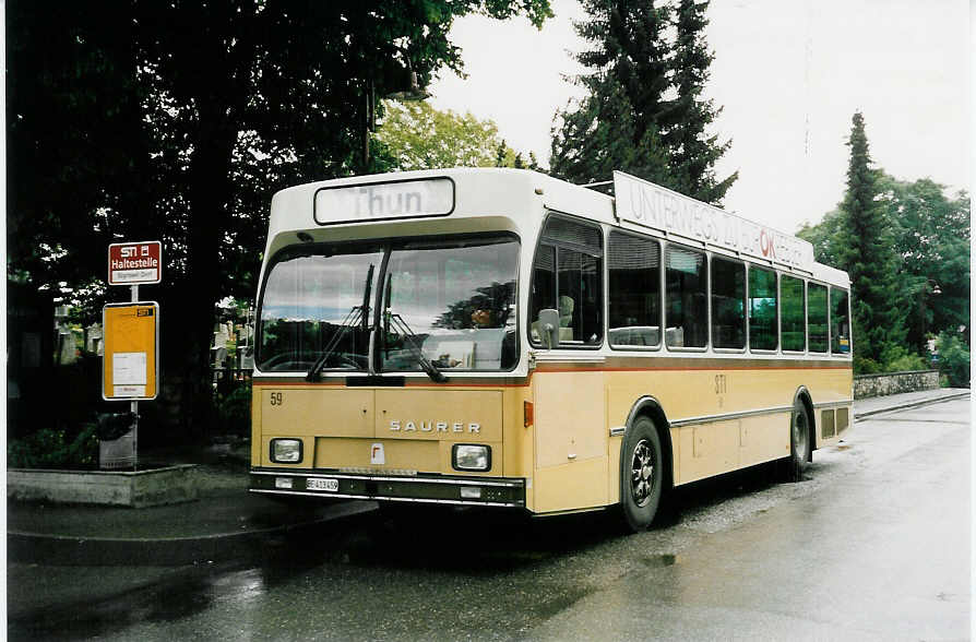 (047'335) - STI Thun - Nr. 59/BE 413'459 - Saurer/R&J am 19. Juni 2001 in Sigriswil, Dorf