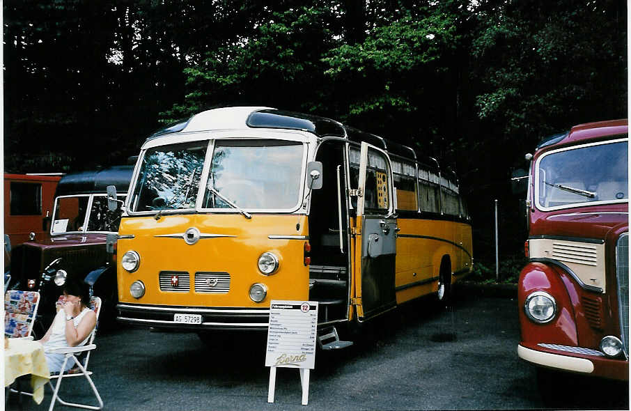 (049'136) - Zimmerli U., Oftringen - AG 57'298 - Berna/Tscher (ex Stutz, Oberlunkhofen; ex Leu, Schongau; ex Wicki, Bremgarten; ex P 22'054) am 18. August 2001 in Burgdorf, AMP