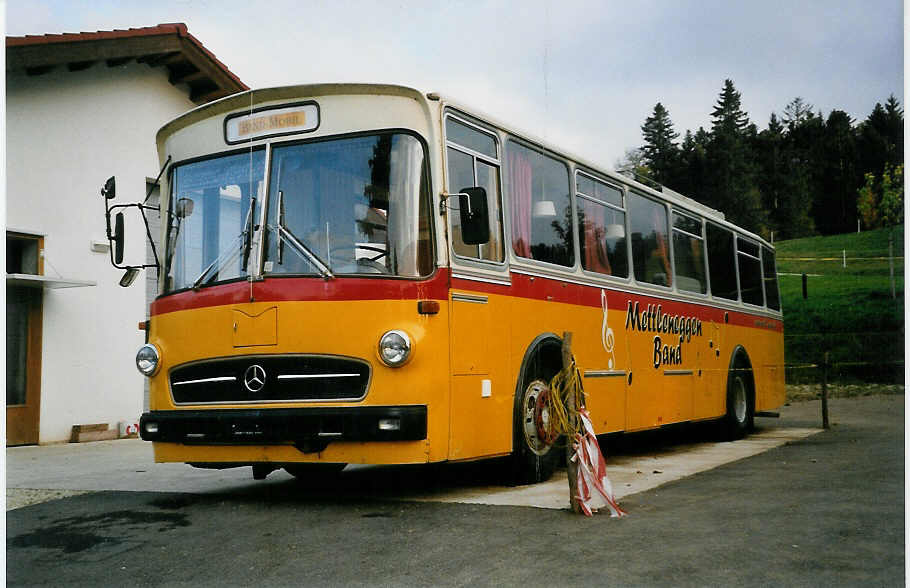 (050'232) - SBE Mettleneggen, Wattenwil - Mercedes/R&J (ex Frommelt, FL-Vaduz) am 16. Oktober 2001 in Les Breuleux, Camping Les Cerneux