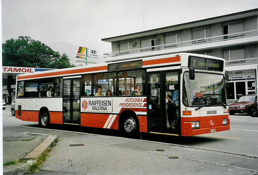 (054'805) - AMSA Chiasso - Nr. 8/TI 23'028 - Mercedes am 23. Juli 2002 in Chiasso, Rimessa