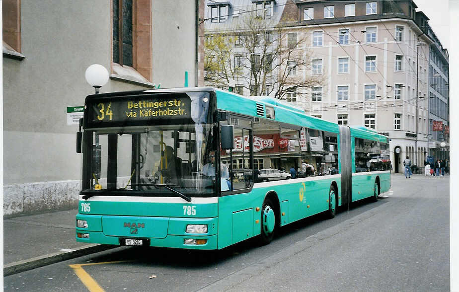 (059'903) - BVB Basel - Nr. 785/BS 3285 - MAN am 19. April 2003 in Basel, Claraplatz