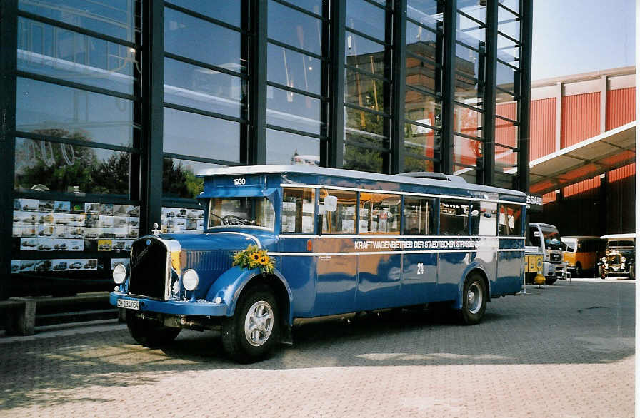 (061'407) - Gehrig, Rudolfstetten - Nr. 24/ZH 134'054 - Saurer/Tscher (ex Kaeslin, Olten; ex VBZ Zrich Nr. 224; ex VBZ Zrich Nr. 24) am 13. Juli 2003 in Luzern, Verkehrshaus