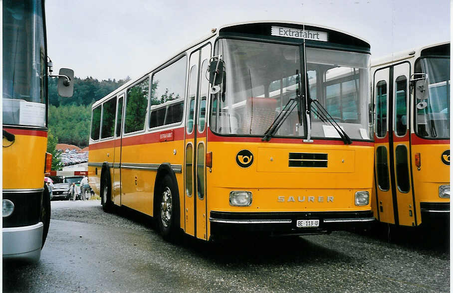 (062'908) - Zimmermann, Niederwangen - BE 113 U - Saurer/Tscher (ex P 24'289) am 30. August 2003 in Niederbipp, Saurertreffen