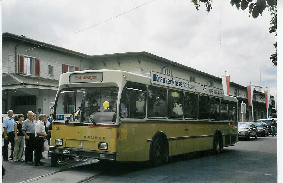 (070'609) - STI Thun - Nr. 58/BE 413'458 - Saurer/R&J am 29. August 2004 in Thun, Expo