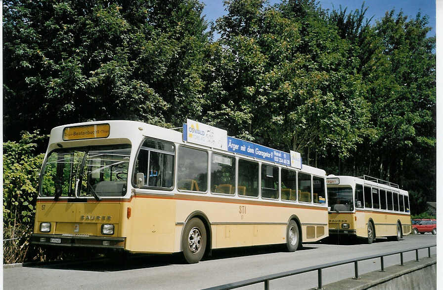 (070'613) - STI Thun - Nr. 57/BE 413'457 - Saurer/R&J am 29. August 2004 bei der Schifflndte Thun