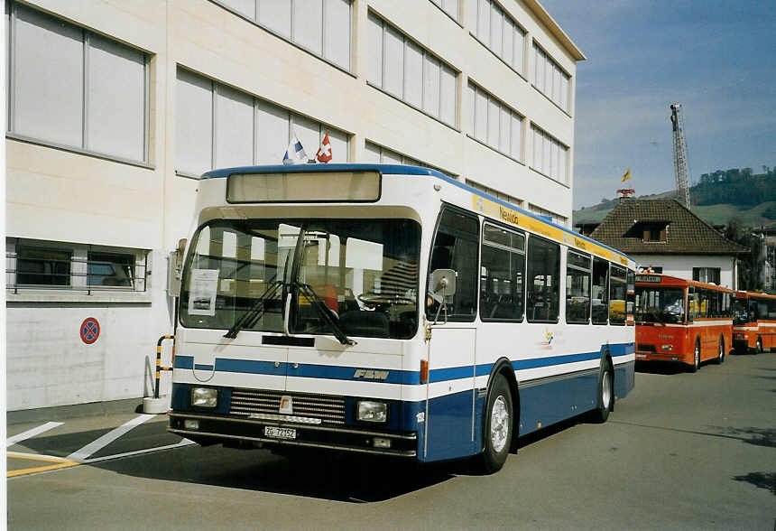 (070'909) - ZVB Zug - Nr. 152/ZG 72'152 - FBW/R&J (ex Nr. 27) am 11. September 2004 in Zug, Garage