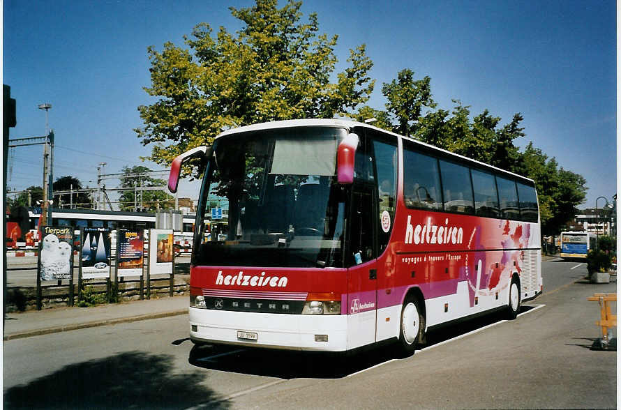 (078'134) - Hertzeisen, Glovelier - JU 1599 - Setra am 27. Juni 2005 bei der Schifflndte Thun