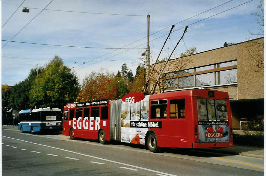 (081'312) - VBL Luzern - Nr. 191 - NAW/Hess Gelenktrolleybus am 21. Oktober 2005 in Luzern, Brelstrasse