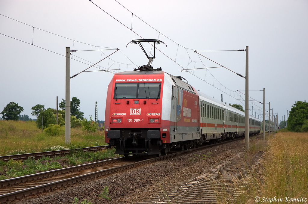 101 089-1  Cewe-Fotobuch  mit dem IC 2049 von K�ln Hbf nach Leipzig Hbf in Demker. 15.06.2012