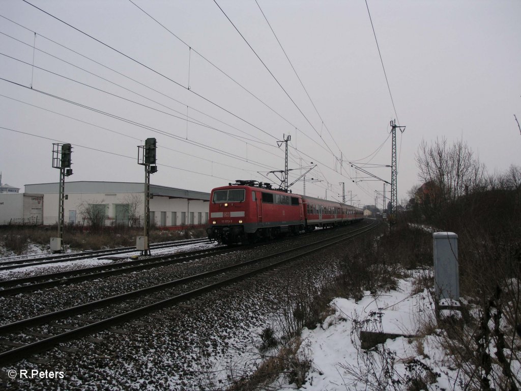 111 073-3 durchf�hrt Obertraubling mit der RB 32119 Neumarkt Oberpfalz. 09.01.10