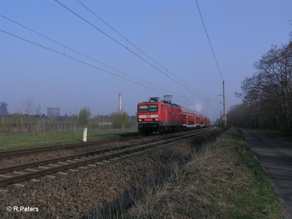 114 013-6 erreicht gleich Eisenh�ttenstadt als RE18103 Magdeburg – Eisenh�ttenstadt. 18.04.11
