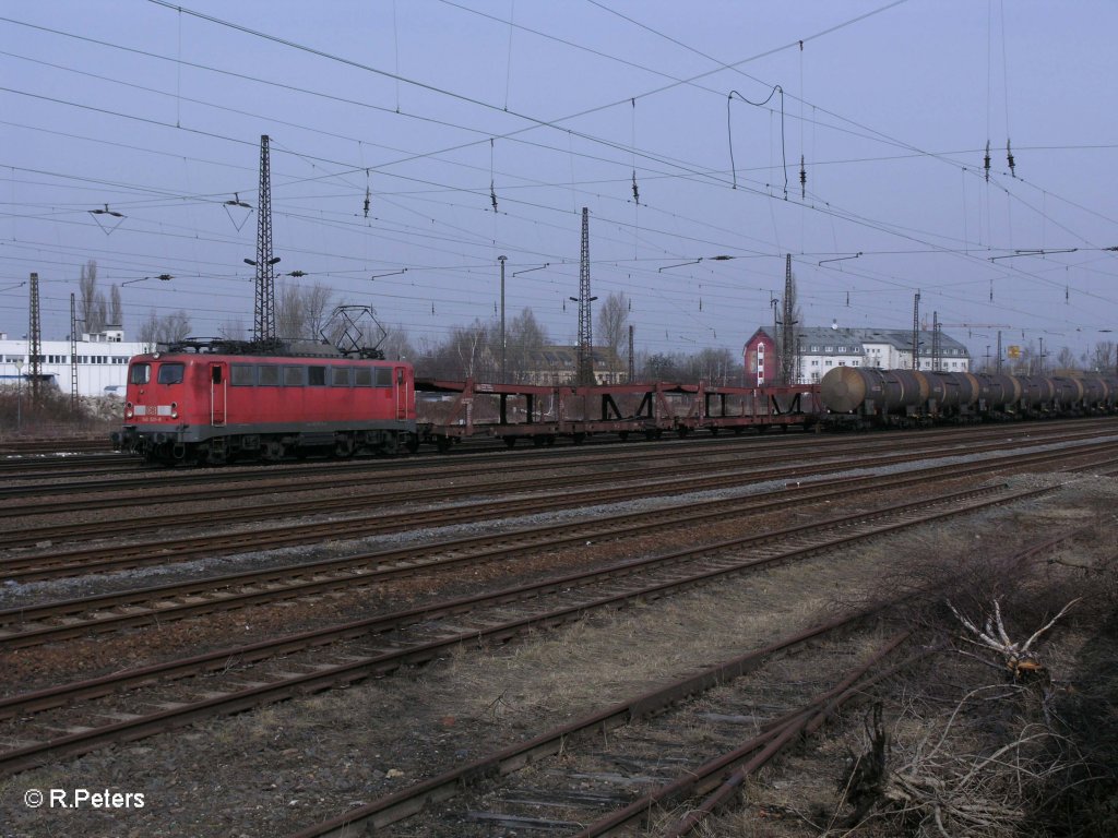140 501-6 mit leeren Autotransportzug in Leipzig Sch�nefed. 12.03.11