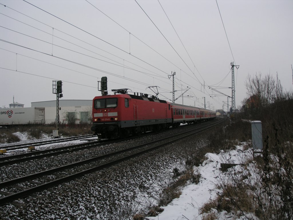 143 274-9 verl�sst Obertraubling mit der RB 32160 Regensburg HBF. 09.01.10

