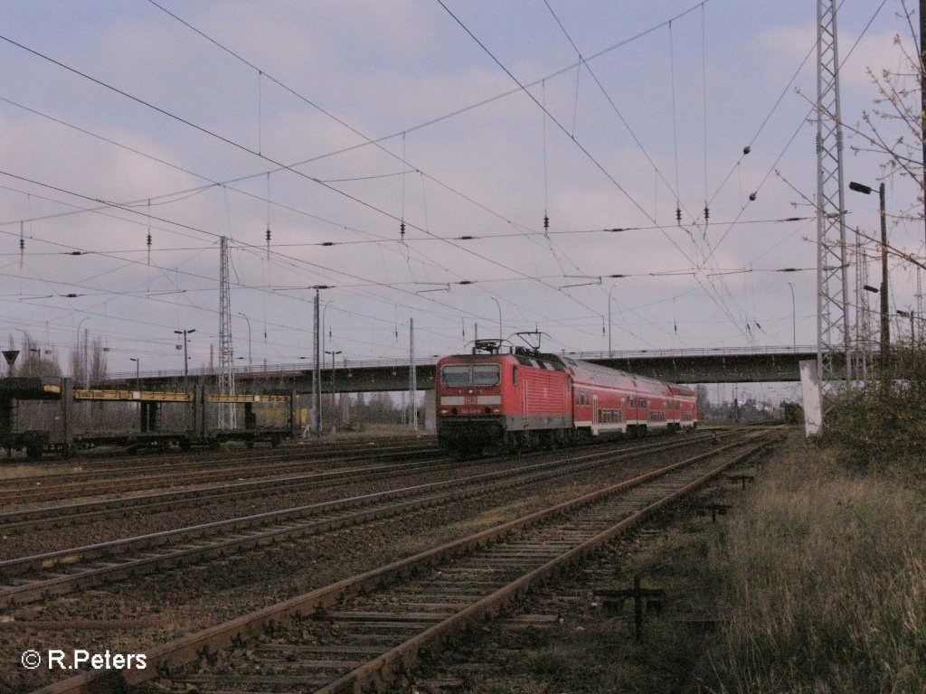 143 641-9 durchf��hrt Eisenh�ttenstadt mit den RB11 Cottbus. 19.04.08