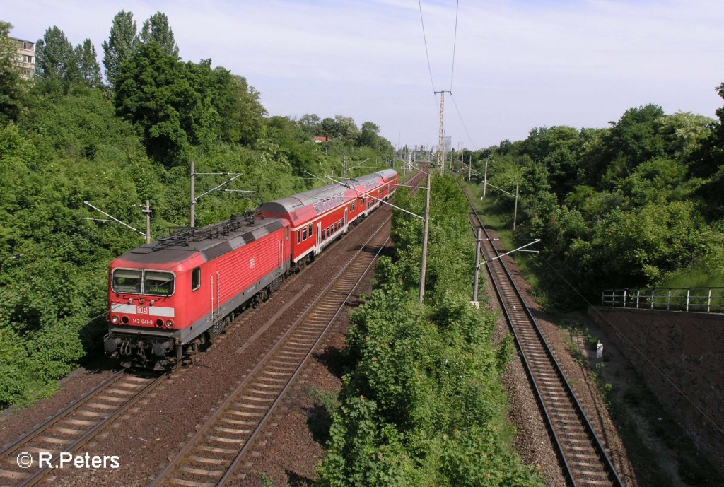 143 641-9 verl�sst Frankfurt/Oder wieder mit RB Cottbus. 24.05.08