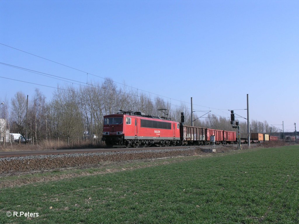 155 115-9 mit gemischten G�terzug bei Podelwitz. 29.03.11