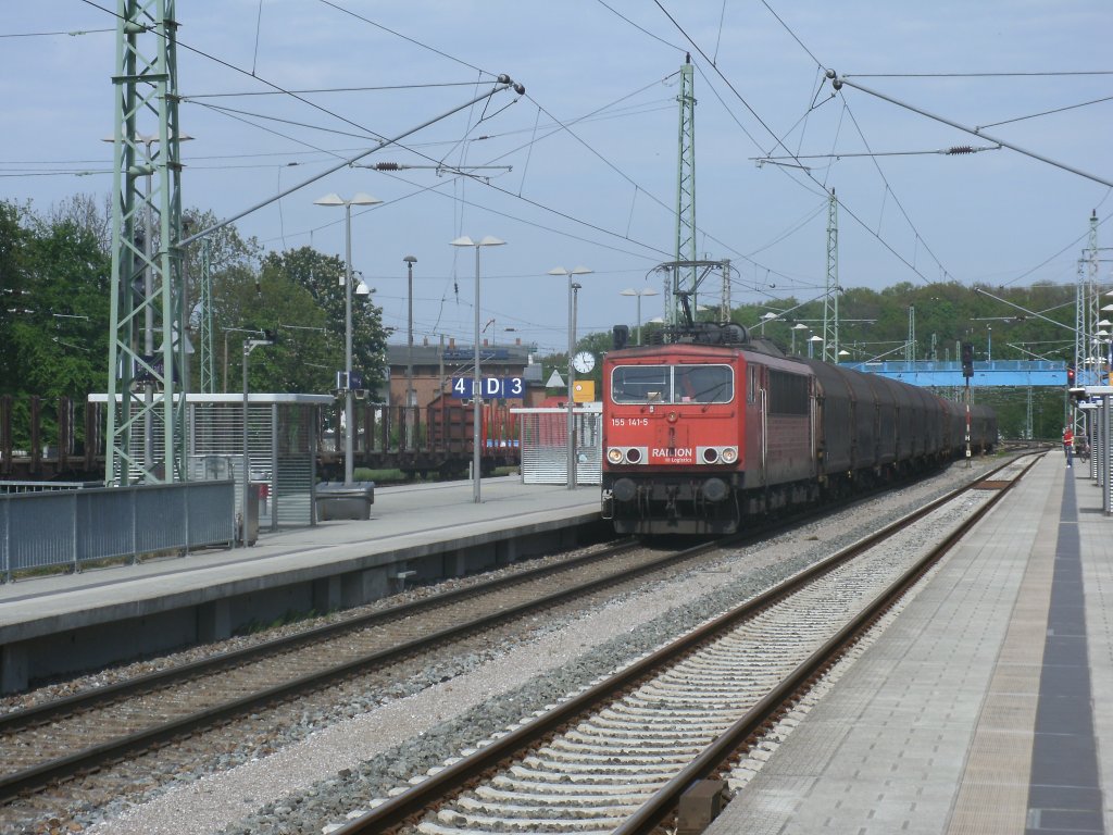 155 141-5 durchfuhr,am 19.Mai 2012,Bergen/R�gen.