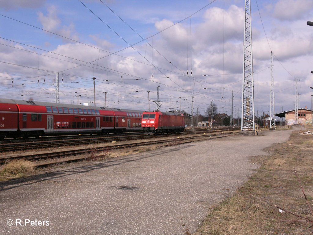 185 009-8 durchf�hrt solo Eisenh�ttenstadt. 18.03.08