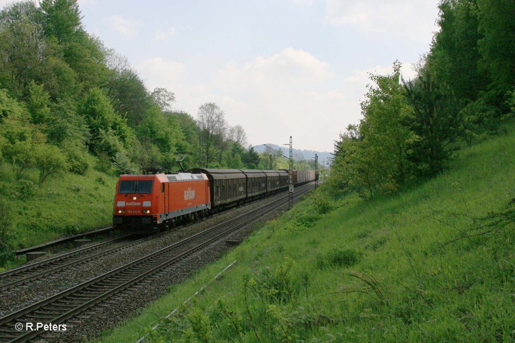 185 213-6 mit gemischten G�terzug bei Postbauer-heng. 13.05.11