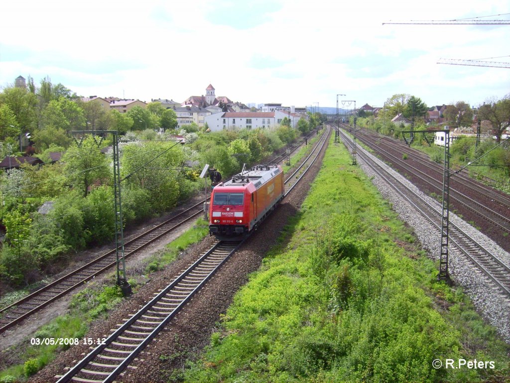 185 312-6 durchf�hrt solo Regensburg. 03.05.08