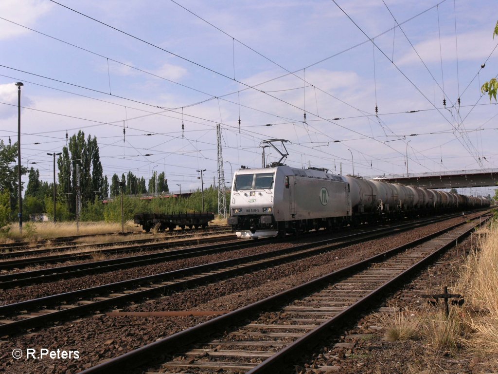 185 548-5 durchf�hrt Eisenh�ttenstadt mit ein Kesselzug. 11.07.08