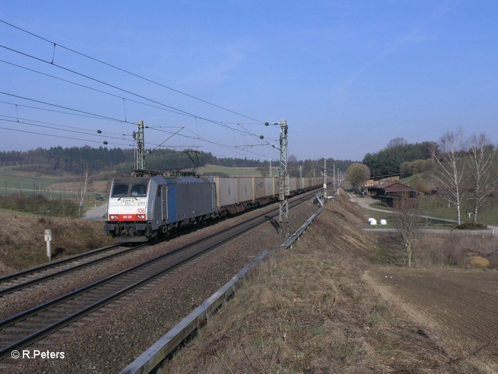 186 106 zieht bei Fahlenbach den EWALS nach M�nchen. 24.03.11