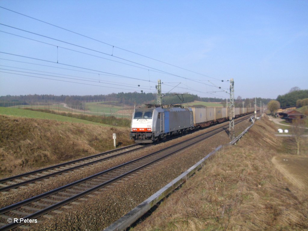 186 106 zieht bei Fahlenbach den EWALS nach M�nchen. 24.03.11

