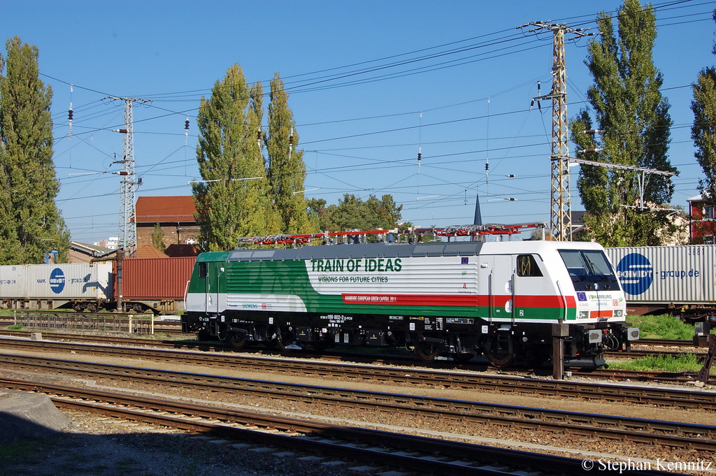 189 802-2  TRAIN OF IDEAS  steht in Frankfurt (Oder) abgestellt. 17.10.2011