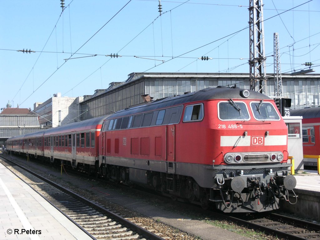 218 488-5 hat M�nchen HBF mit einer RB erreicht. 10.04.09