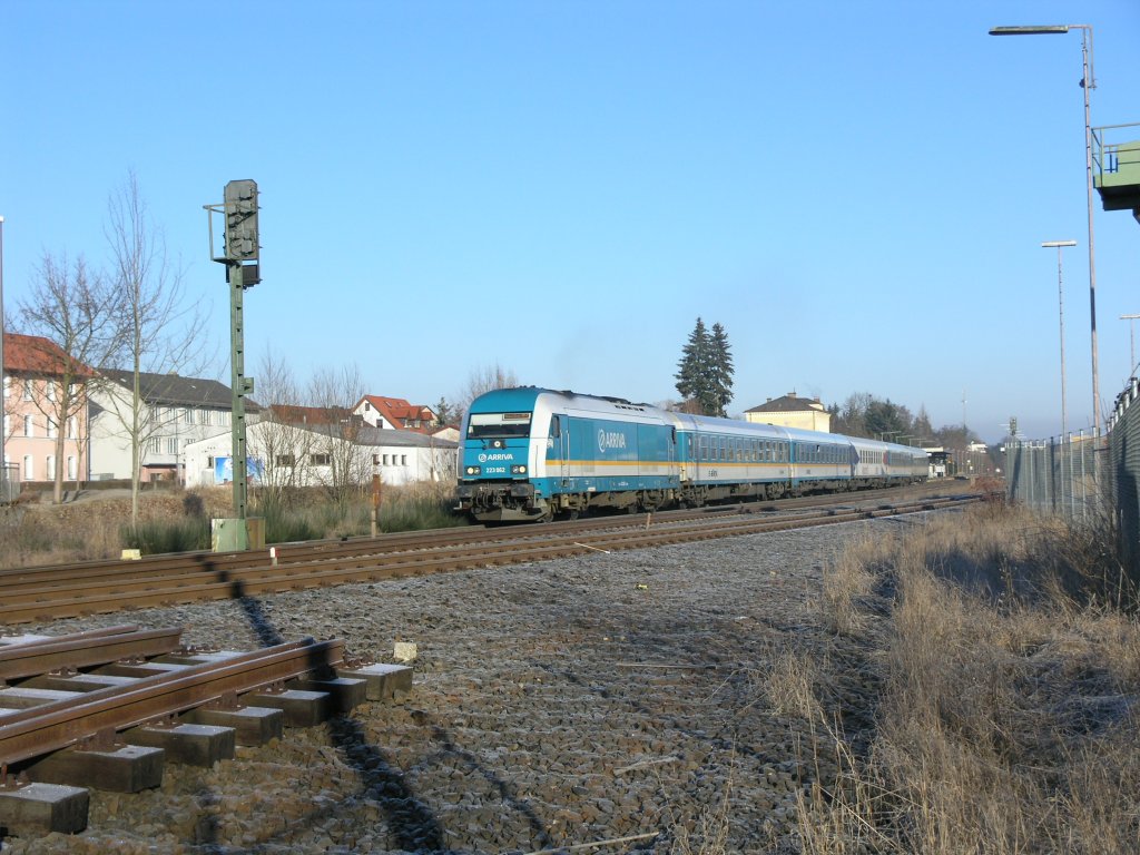 223 062 verl�sst Wiesau/Oberpfalz mit ALX37979 nach M�nchen. 03.01.09
