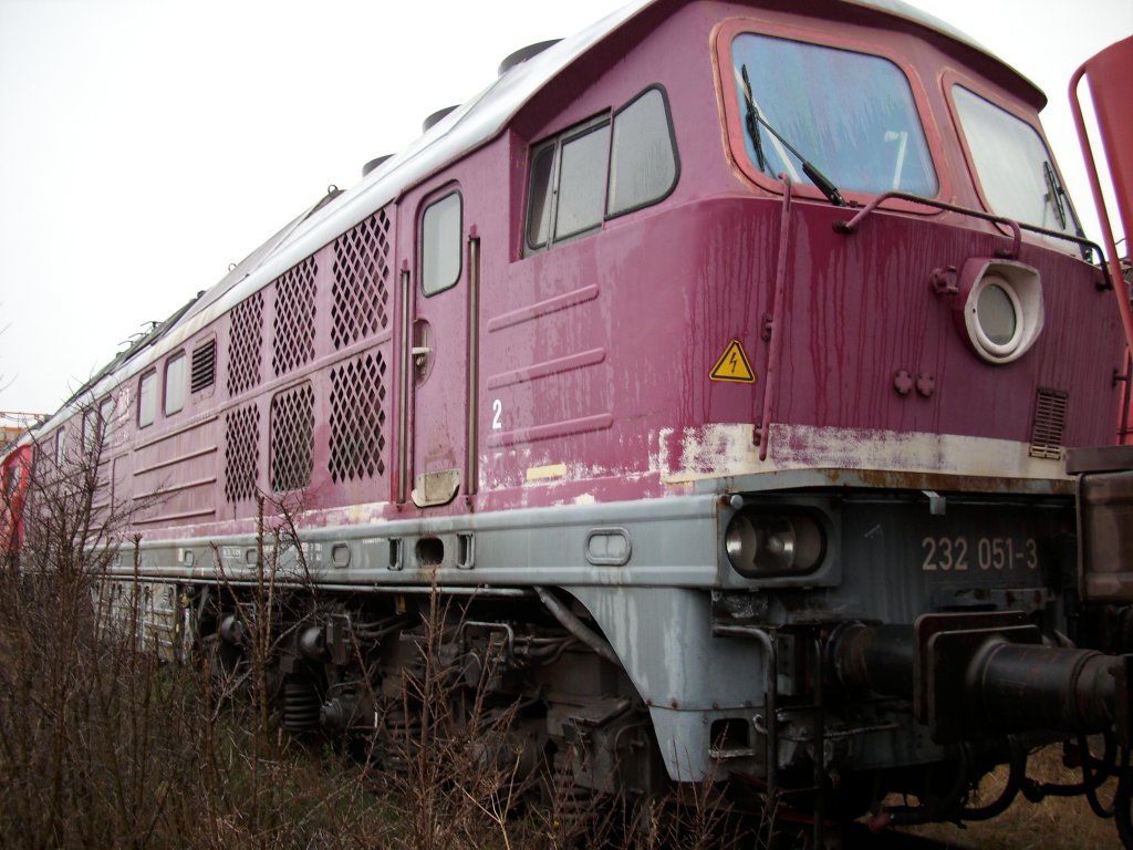 232 051-3 ex.Bh Nrnberg am 24.Januar 2009 in Mukran West.