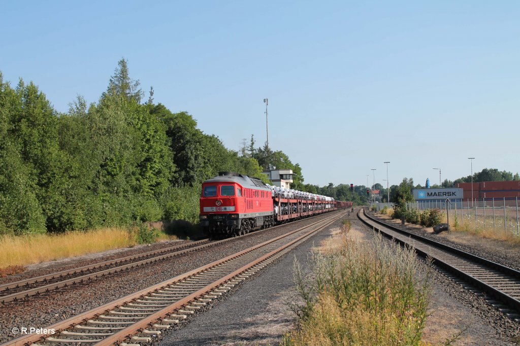 232 384-0 mit dem umgeleiteten 51683 Zwickau - N�rnberg bei der durchfahrt in Wiesau. 19.07.13