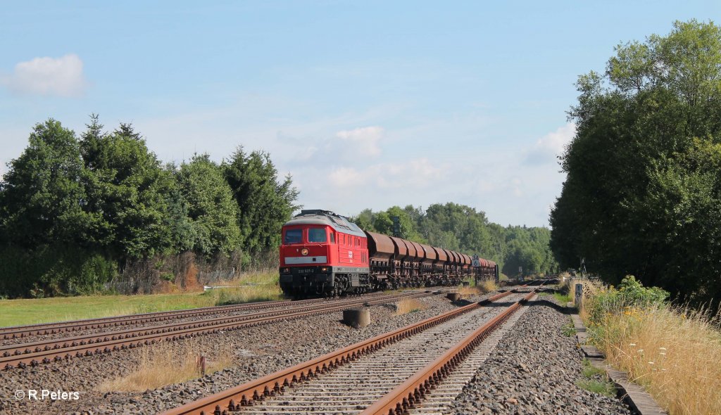 232 527-2 mit dem 62817 Schotterzug Pechbrunn - Augsburg bei Sch�nfeld. 01.08.13