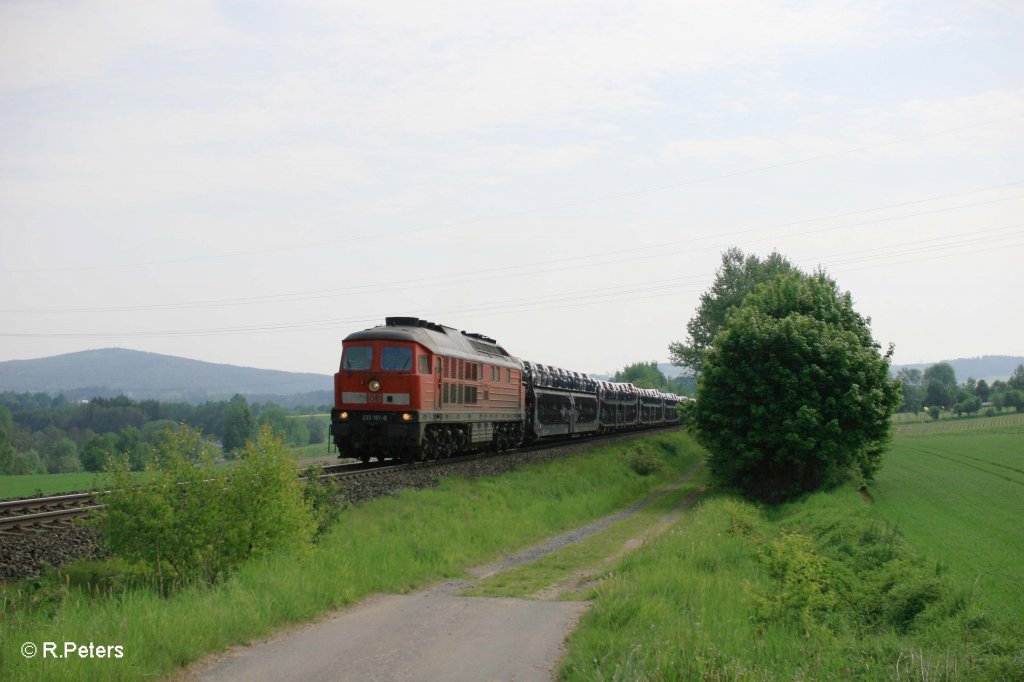 233 151-0 mit KIA Autozug aus Chep bei Seu�en. 21.05.11