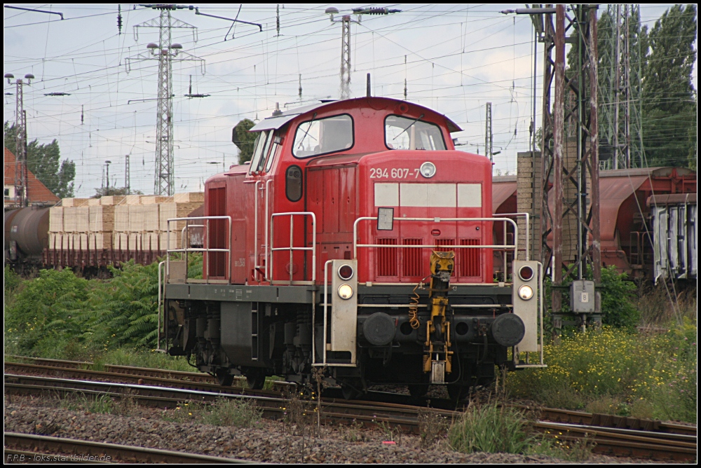 294 607-7 (ohne Logo/Beschriftung) auf Rangierfahrt im Kombiwerk Magdeburg (gesehen Magdeburg Eichenweiler 17.09.2010)