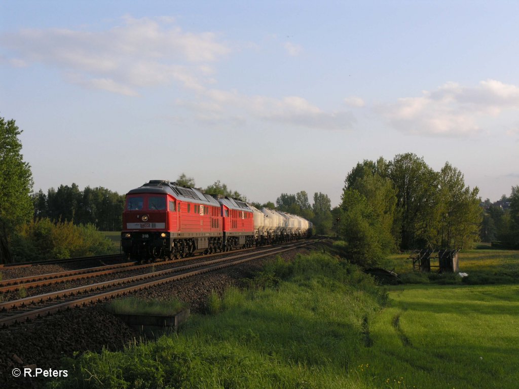 318 und 315 mit Zementzug bei Sch�nfeld. 27.05.10
