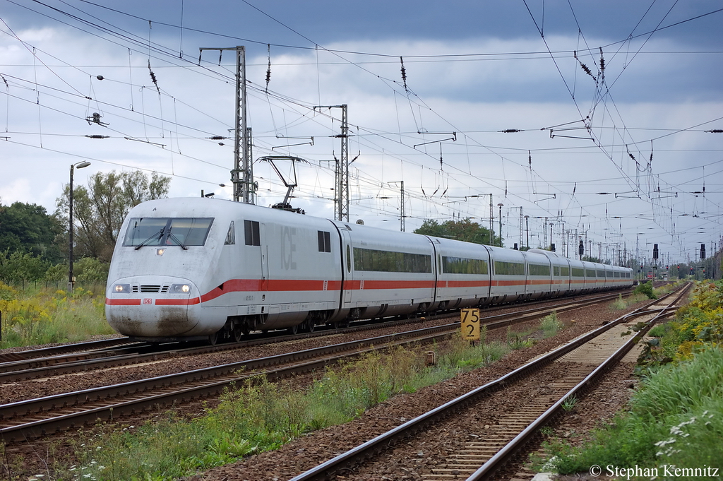 401 553-3  Neum�nster  als ICE 691 von Berlin Ostbahnhof nach Frankfurt(Main)Hbf in Priort. Er wurde �ber den Westlichen Berliner Au�enring umgeleitet. 29.08.2011