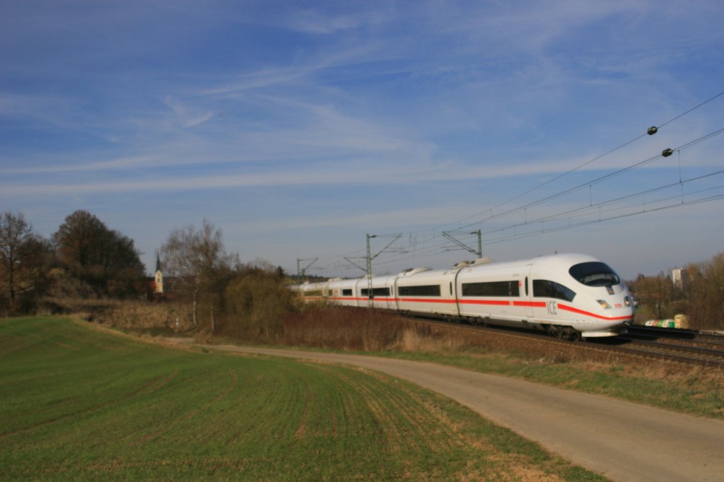 403 031-8 „Westerland/Sylt“ als ICE 787 Hamburg – M�nchen bei Fahlenbach. 24.03.11 