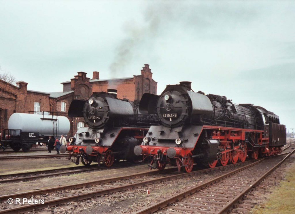 41 1231 neben 41 1144 im BW Sta�furt im Mai 2006